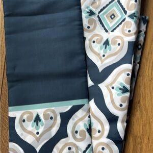 Navy and white Patterned Shower Curtain